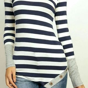 Long Sleeve Blue/White Stripped top
