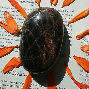 Black Moonstone Palm Stone, Crystal Healing