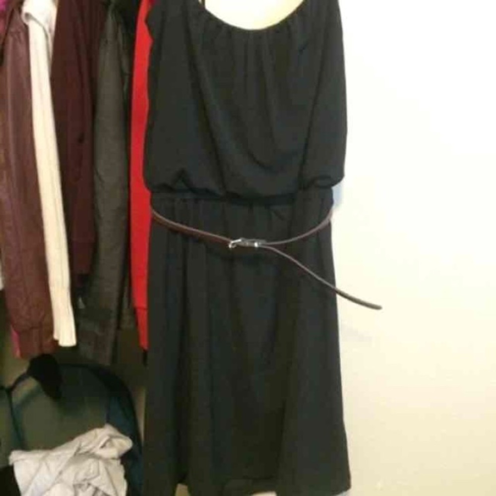 Strapless black dress