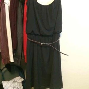 Strapless black dress