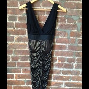 Arden B deep v banded dress