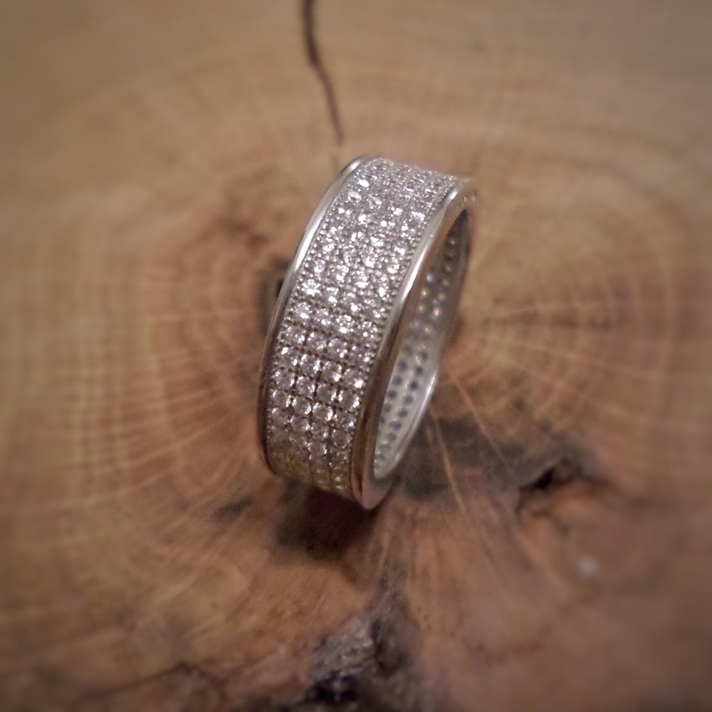 Swarovski crystals sterling silver ring