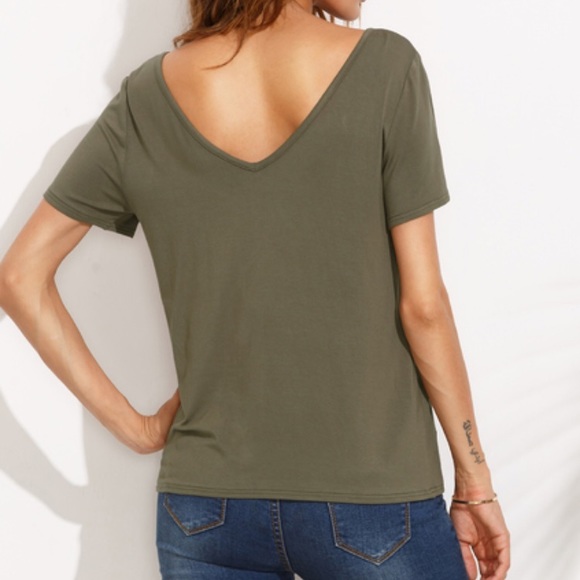 New Army Green Cross Front Top XS - Picture 3 of 3