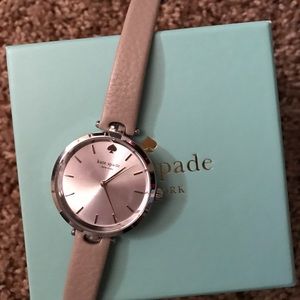Never worn woman's Kate Spade watch w/ beige band