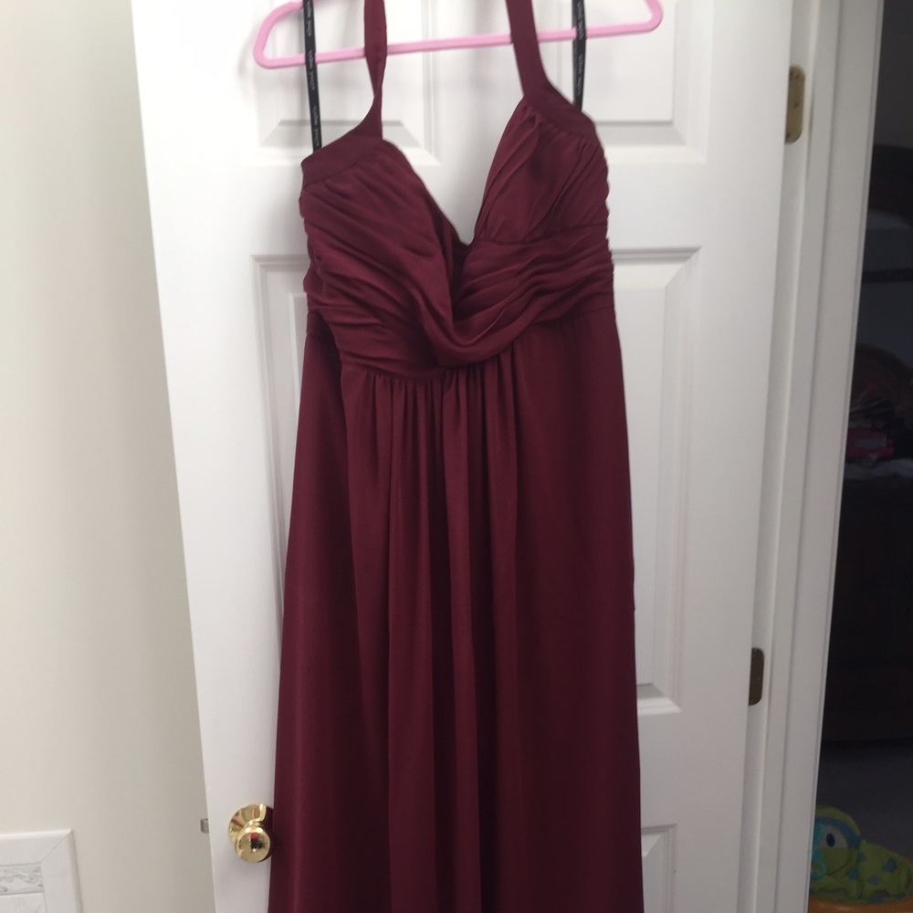 Maroon bridesmaid dress