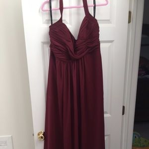 Maroon bridesmaid dress