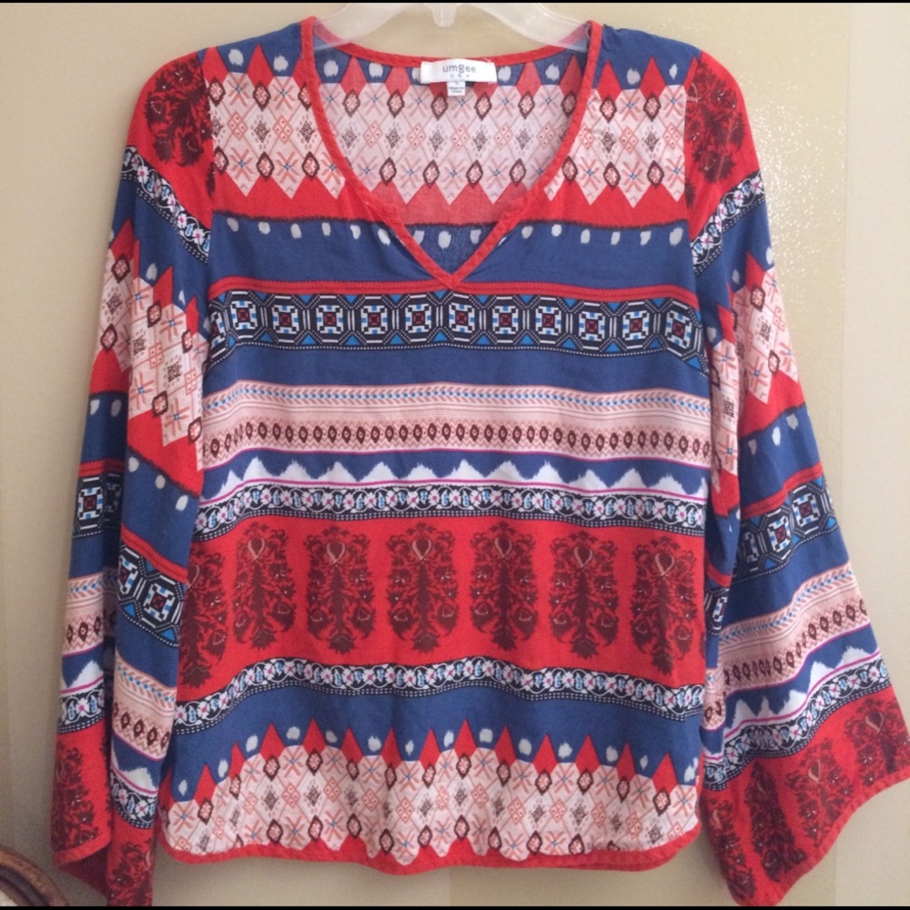 Umgee -Long Sleeve Multi Colored Top