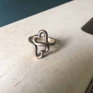 James Avary twin heart ring