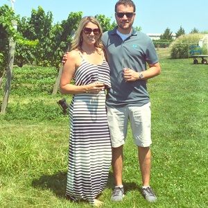 Nautical Navy Striped Maxi