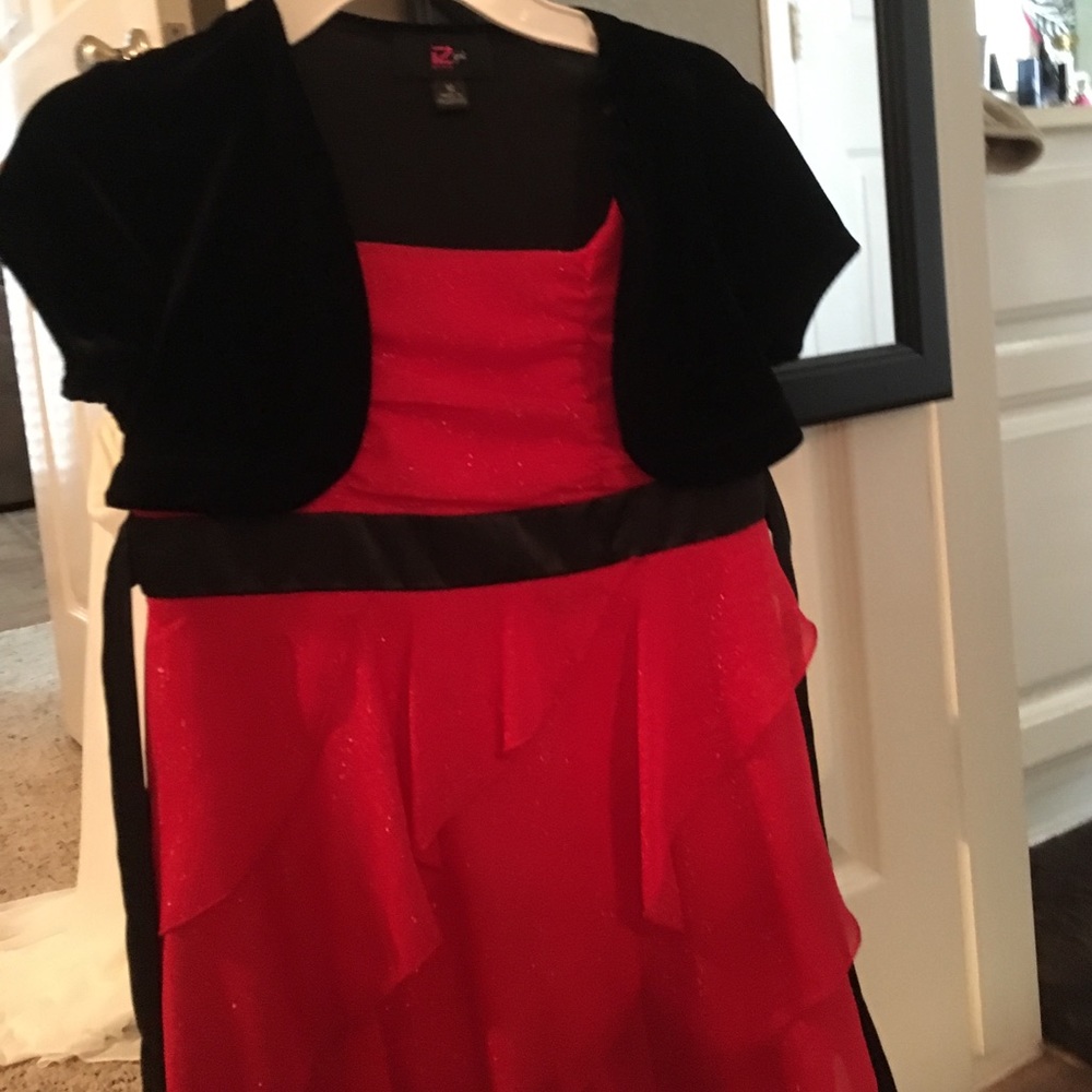 Red and black dress