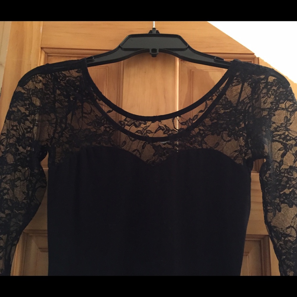 Lace detail body con dress