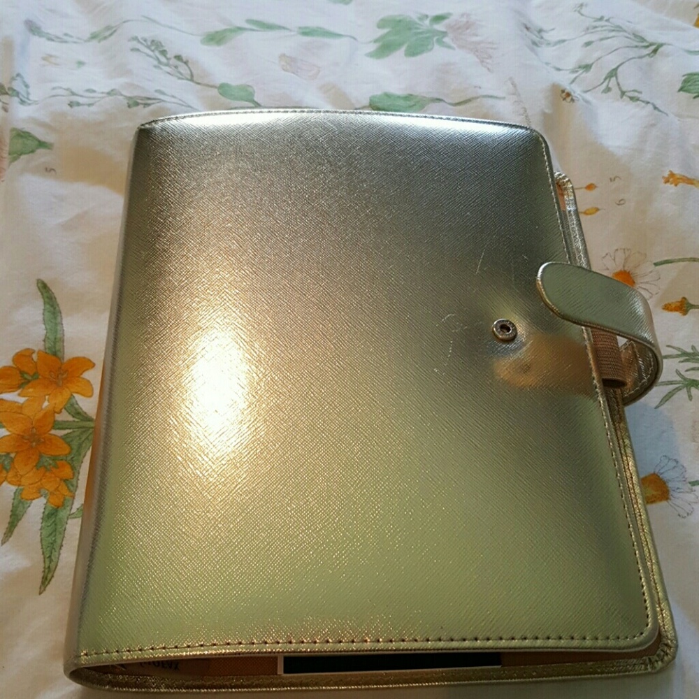 A5 Filofax in Saffiano - Gold