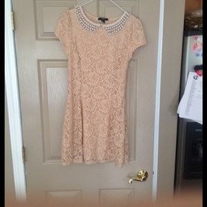 Cute embellished collar lace dress