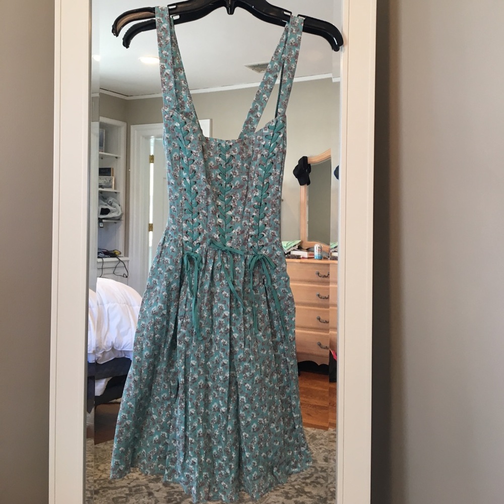 Free people crisscross back with floral pattern