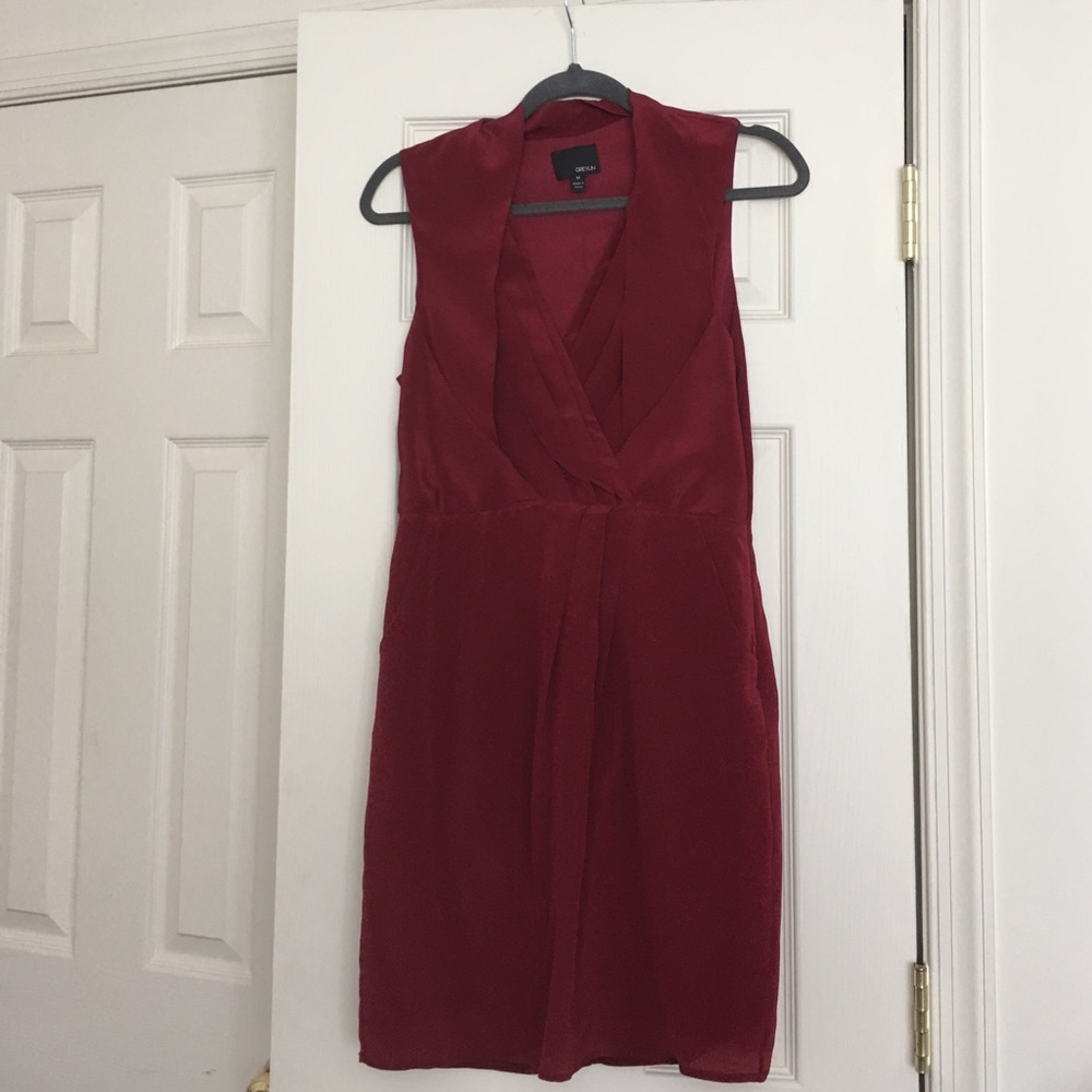 Maroon silk dress (lined). NWOT