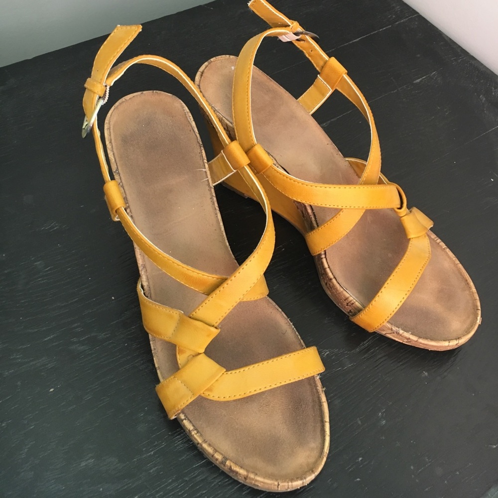 Mustard Yellow wedge Sandal