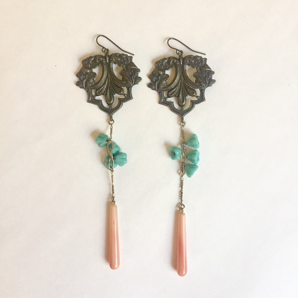 Art Nouveau Pendant Earrings