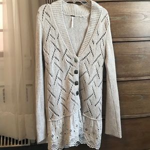 FREE PEOPLE Long Lace Sweater
