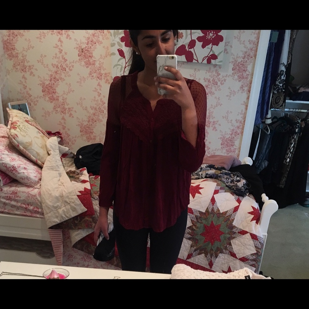 Red American Eagle Blouse