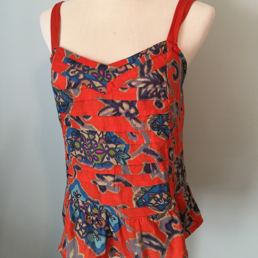 American eagle orange tribal print cami tank top m