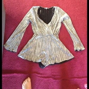 Shimmery silver romper