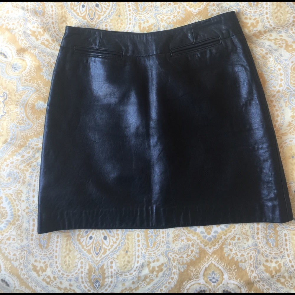 DKNY leather mini skirt