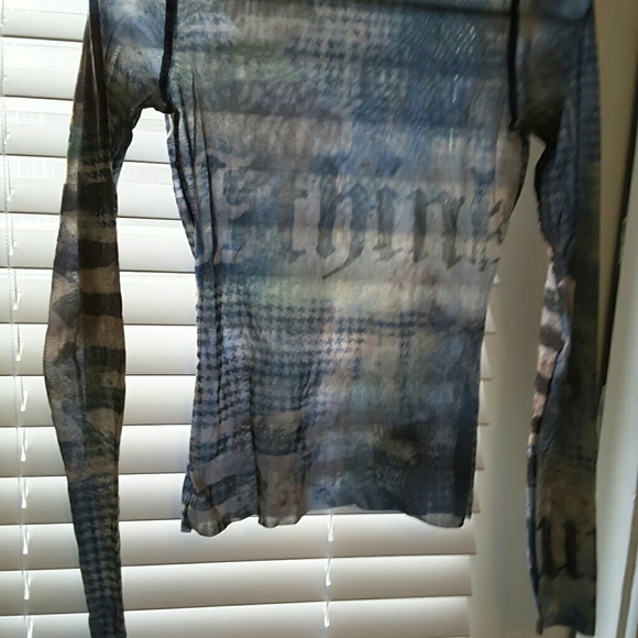 Sheer long sleeve top printed - Picture 2 of 3