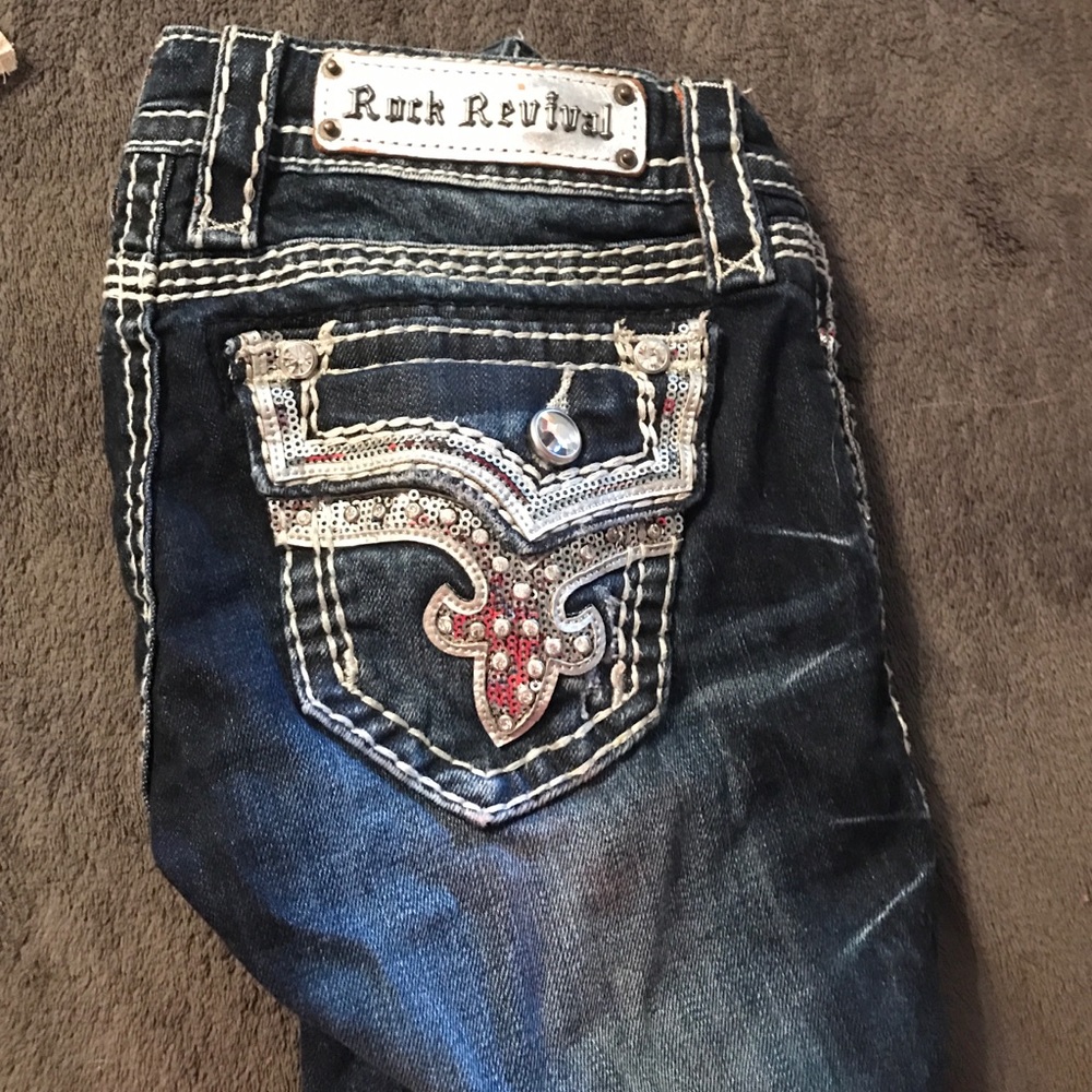 rock revival capri jeans size 24 barely worn