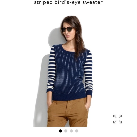 Madewell Sweaters - Madewell Striped Birds Eye Sweater