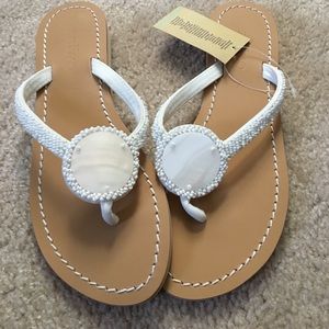 NWT Sz 7 Handmade Leather Beaded Flip flops