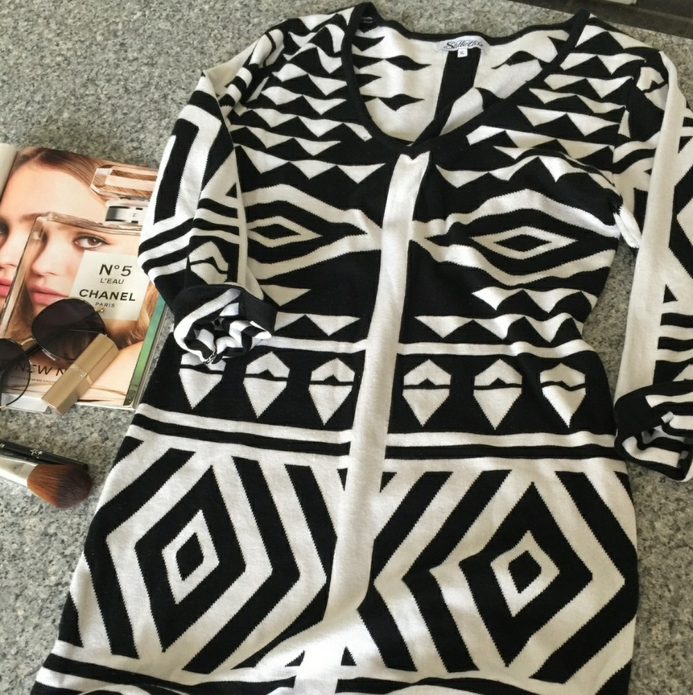 Stilletto's Aztec Body-Con Sweater Dress Size XL
