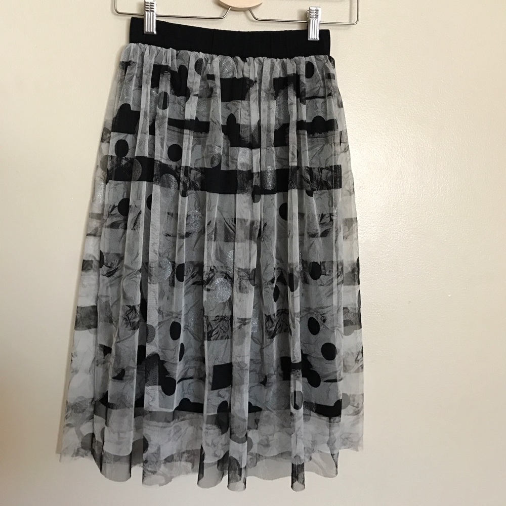 Sale! Topshop Metallic Silver Tulle Midi Skirt