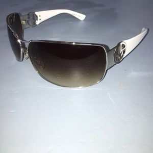 Giorgio Armani silver and white sunglasses