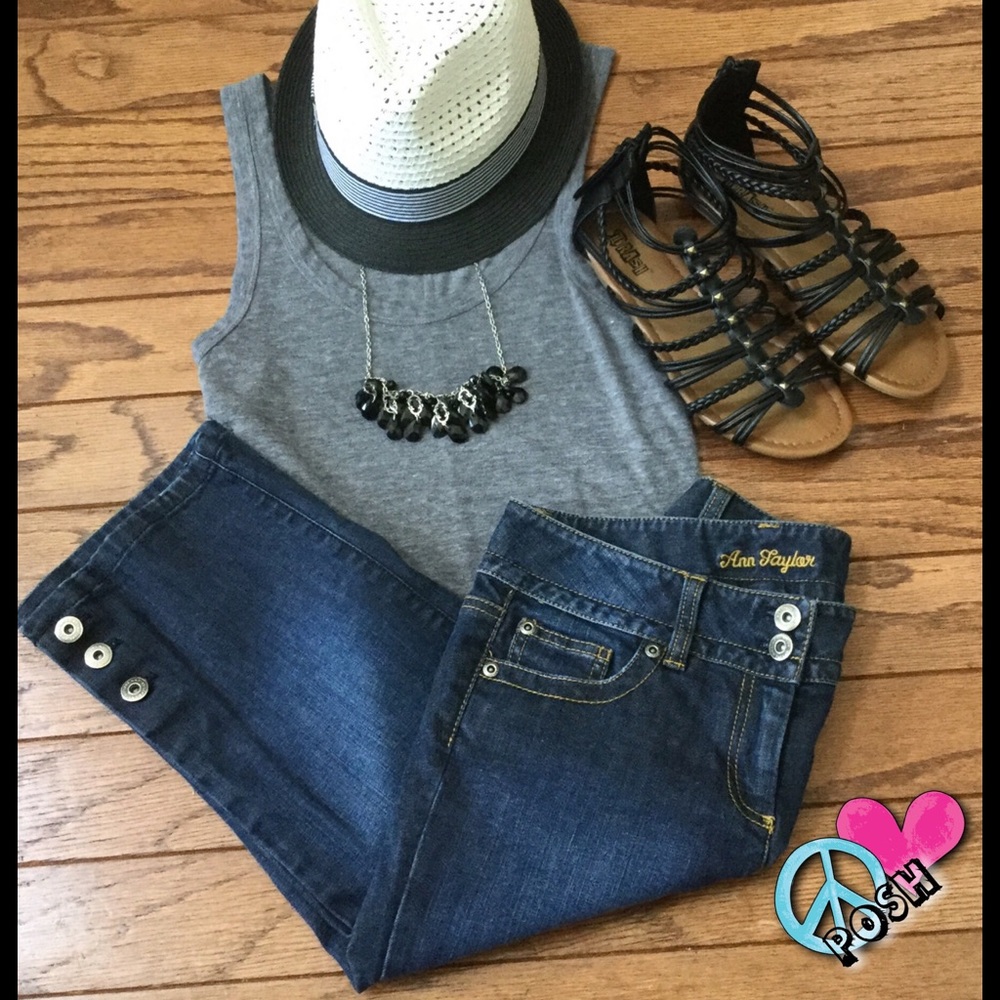 Ann Taylor - Lindsay Waist Denim Crop Jeans