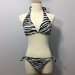 Reversible Zebra/Black Bikini