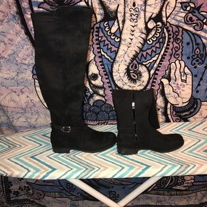 Black knee high boots