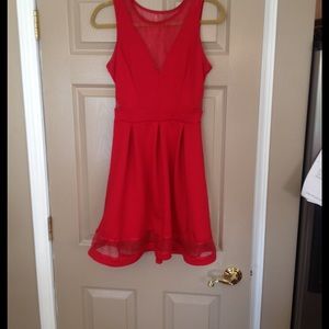 Sheer Red party dress