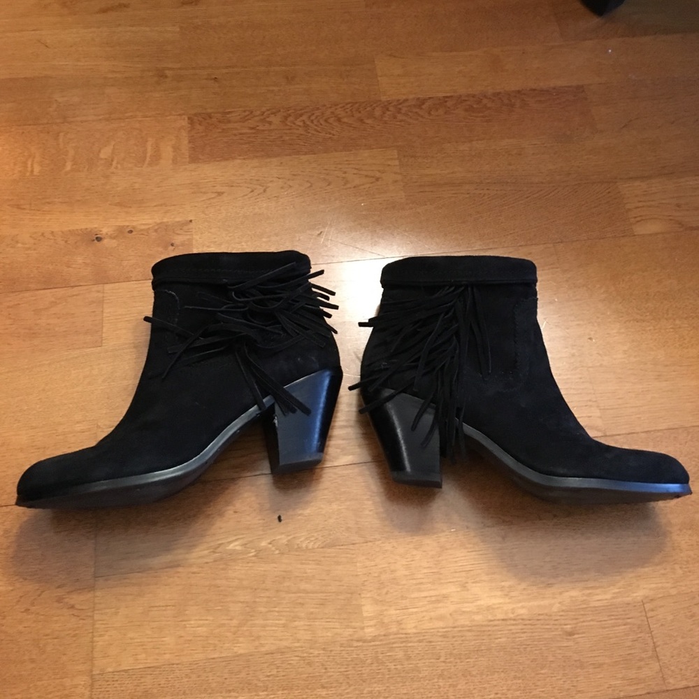 Sam Edelman "Louie" Suede Fringe Booties