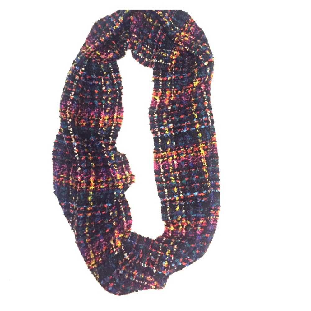 Multicolor knit infinity scarf
