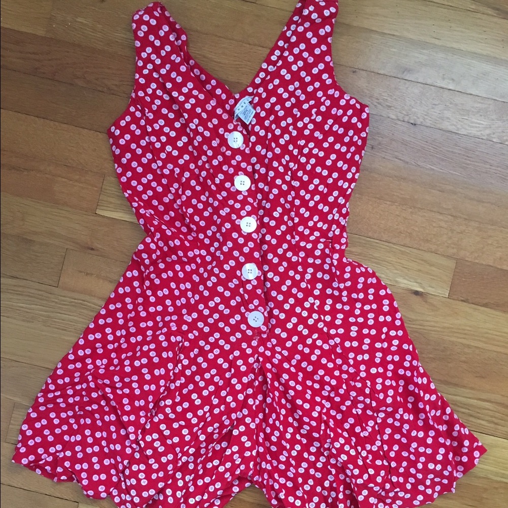 Button Print Romper