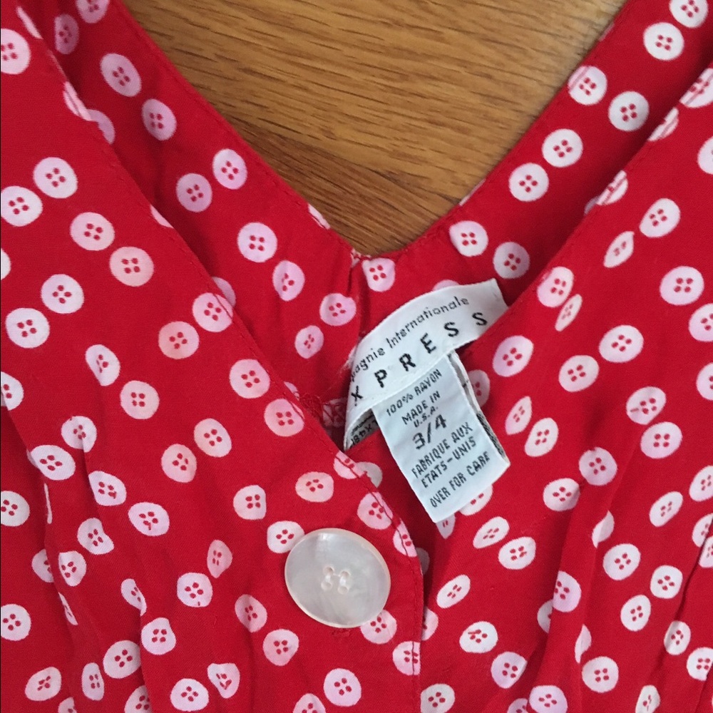 Button Print Romper - Picture 3 of 3