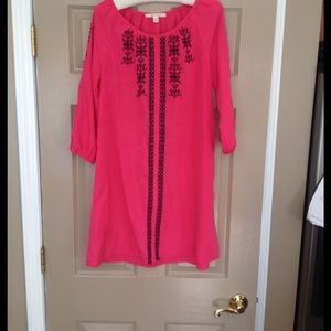 Pink spring loose fit dress