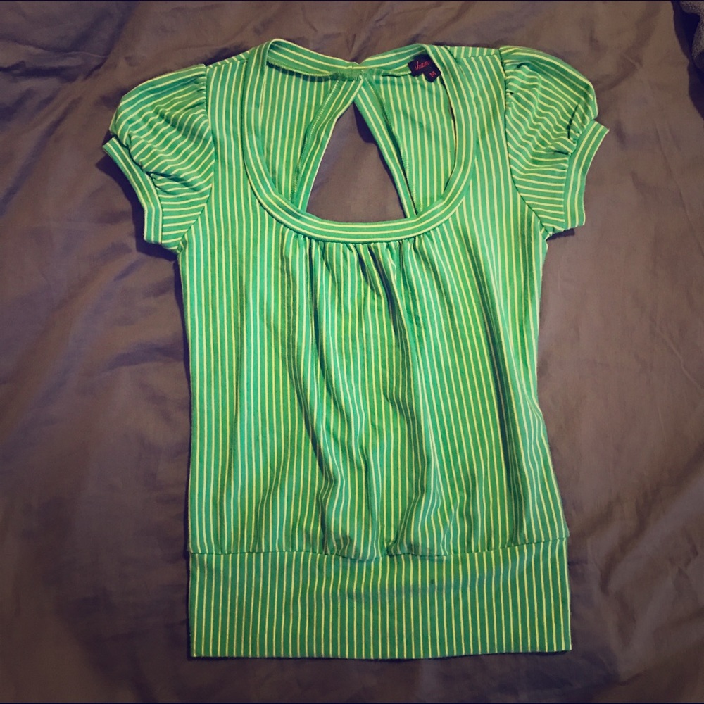 Shameless Stripe y2k keyhole top size medium