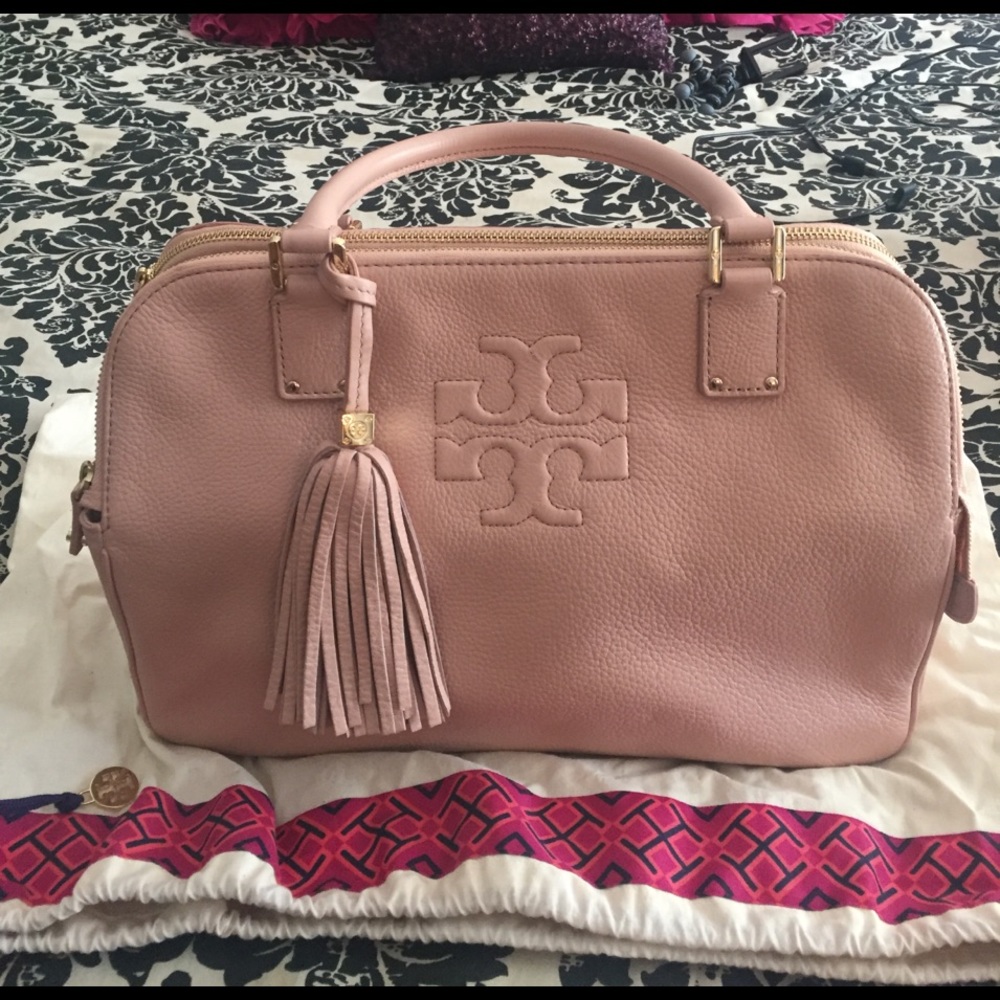 Tory Butch Large Thea Triple Zip Leather Tote Bag