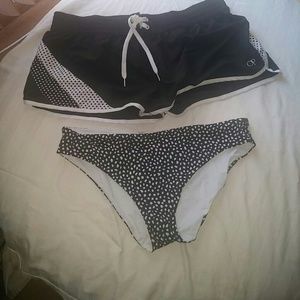 OP Swim bottoms with matching VS Bikini bottoms