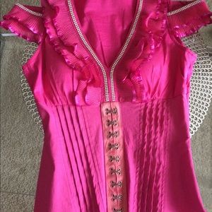 NWT beautiful pink corset rhinestone top