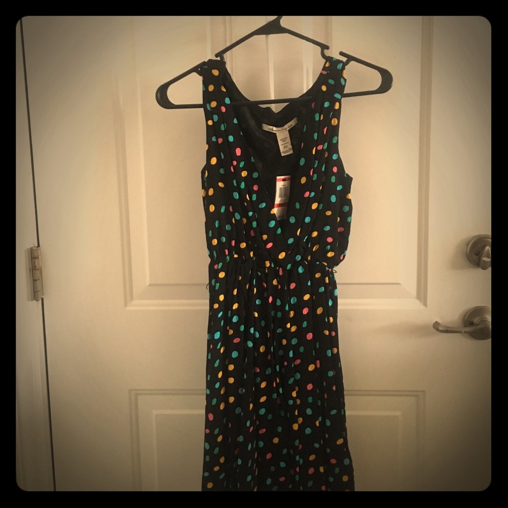 Black poka dot dress