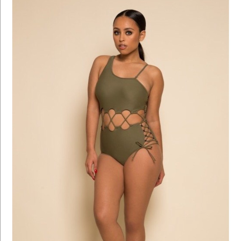 KhaKi one piece swimsuit L