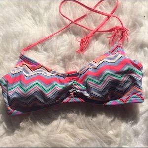 So pink chevron strap bikini