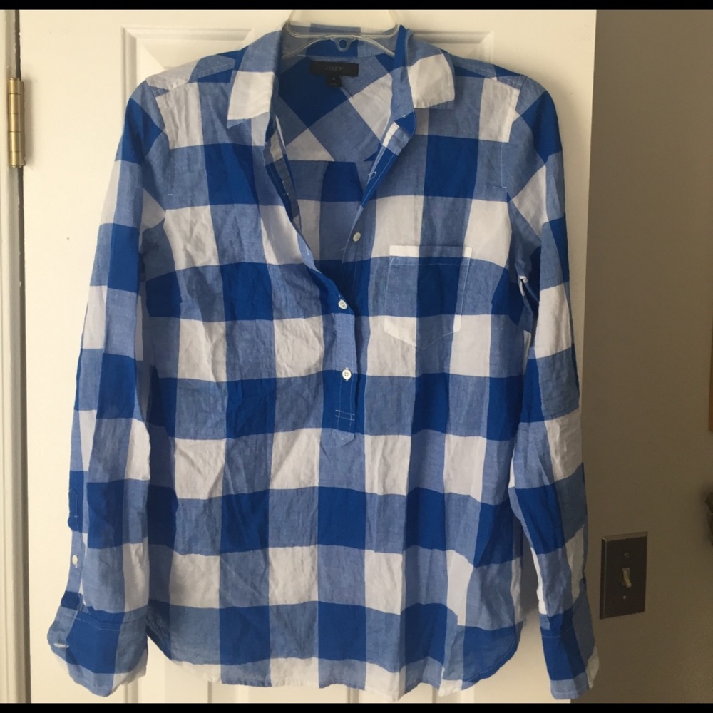 J. Crew Plaid Blouse